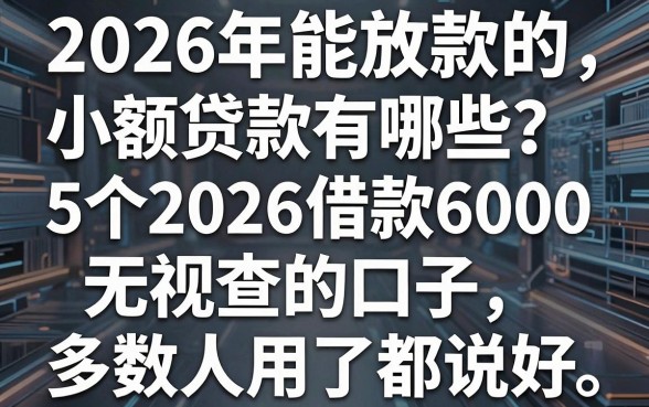2026年能放款的小额贷款有哪些?这5个2026借款6000无视查的口子,多数人用了都说好