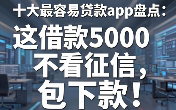 十大最容易贷款app盘点:这几家借款5000不看征信,包下款!
