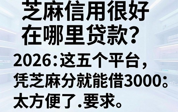 芝麻信用很好在哪里贷款？2026这五个平台凭芝麻分就能借3000，太方便了