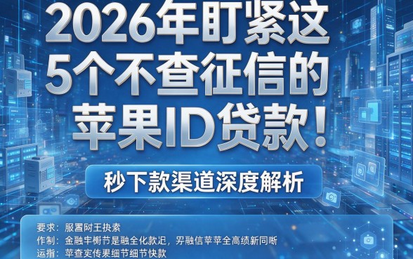 2026年盯紧这5个不查征信的苹果ID贷款!秒下款渠道深度解析