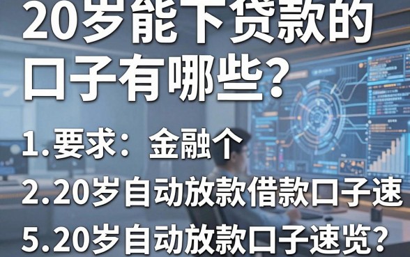 20岁能下贷款的口子有哪些?精选5个20岁自动放款借款口子速览