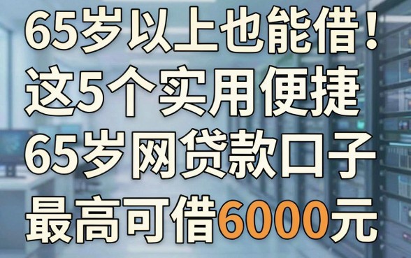 65岁以上也能借!这5个实用便捷的65岁网贷款口子,最高可借6000元