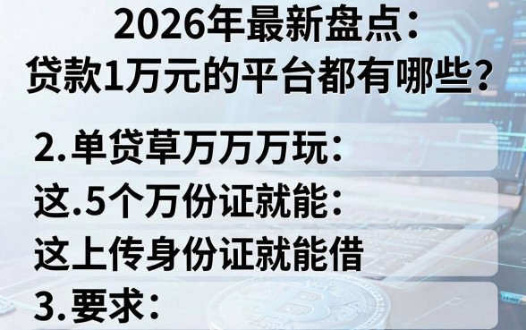 2026年最新盘点：贷款1万元的平台都有哪些？这5个上传身份证就能借！