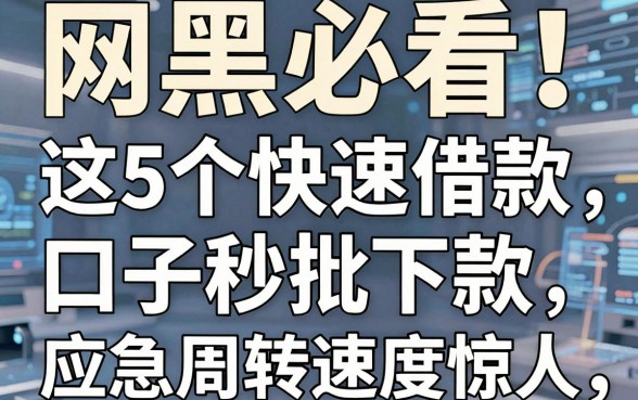 网黑必看!这5个快速借款口子秒批下款,应急周转速度惊人