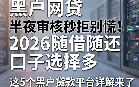 黑户网贷半夜审核秒拒别慌!2026随借随还口子选择多,这5个黑户贷款平台详解来了
