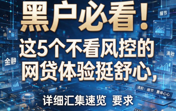 黑户必看!这5个不看风控的网贷体验挺舒心,详细汇集速览