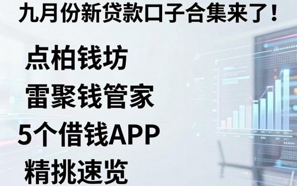 九月份新贷款口子合集来了!点柏钱坊、雷聚钱管家等5个借钱APP精挑速览