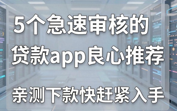 5个急速审核的贷款app良心推荐,亲测下款快赶紧入手