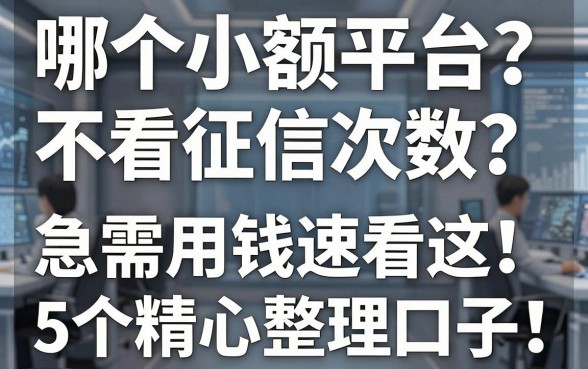 哪个小额平台不看征信次数?急需用钱速看这5个精心整理的口子!