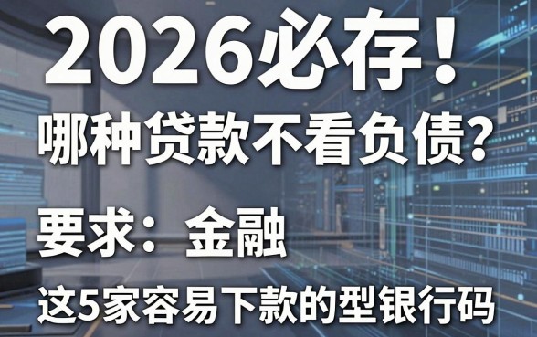 2026必存!哪种贷款不看负债?这5家容易下款的型银行码