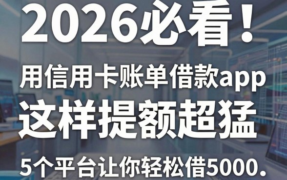 2026必看!用信用卡账单借款app这样提额超猛,5个平台让你轻松借5000