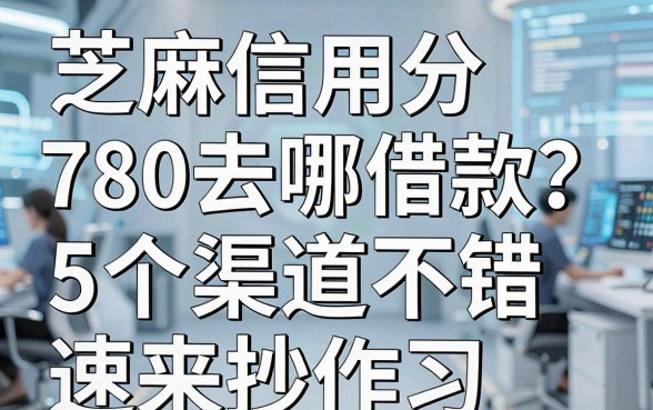 芝麻信用分780去哪借款？这5个渠道不错，速来抄作业！