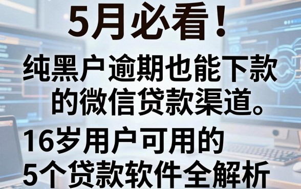 5月必看!纯黑户逾期也能下款的微信贷款渠道,16岁用户可用的5个贷款软件全解析