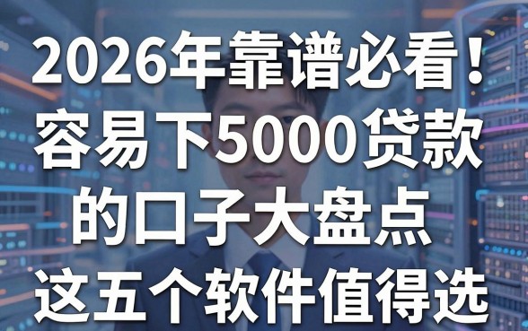 2026年靠谱必看!容易下5000贷款的口子大盘点,这五个软件值得选