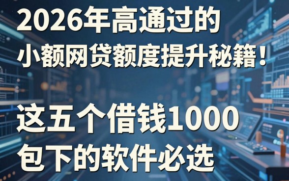 2026年高通过的小额网贷额度提升秘籍!这五个借钱1000包下的软件必选