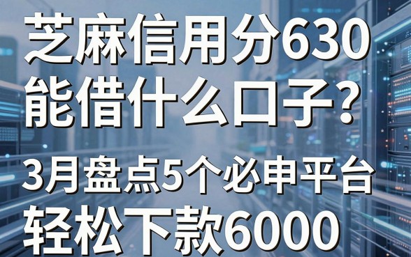 芝麻信用分630能借什么口子?3月盘点5个必申平台,轻松下款6000