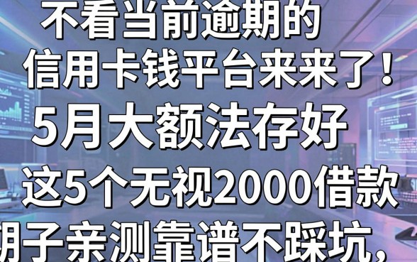 不看当前逾期的信用卡借钱平台来了!5月大额法存好,这5个无视2000借款逾期口子亲测靠谱不踩坑
