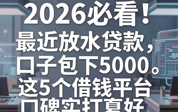 2026必看！最近放水贷款口子包下5000，这5个借钱平台口碑实打实好