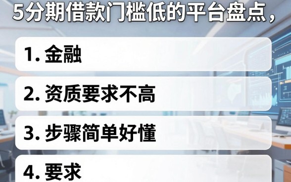 5个分期借款门槛低的平台盘点，资质要求不高、步骤简单好懂