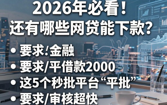 2026年必看!还有哪些网贷能下款?这5个借款2000秒批平台审核超快
