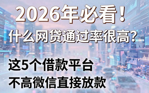 2026年必看!什么网贷通过率很高?这5个借款平台资质要求不高微信直接放款