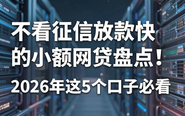 不看征信放款快的小额网贷盘点!2026年这5个口子必看