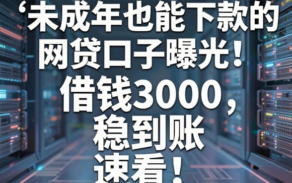 未成年也能下款的网贷口子曝光!这几家借钱3000稳到账,速看
