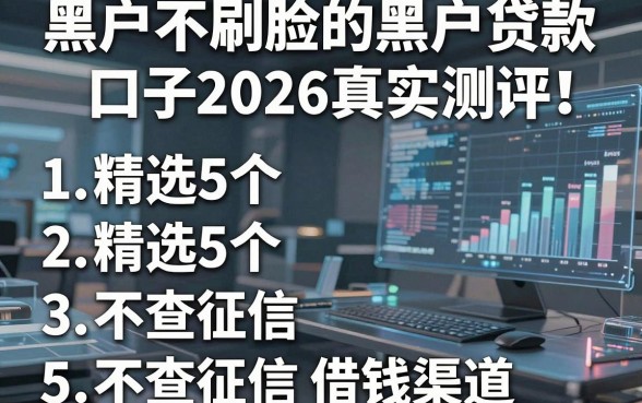 黑户不刷脸的黑户贷款口子2026真实测评!精选5个不查征信借钱渠道