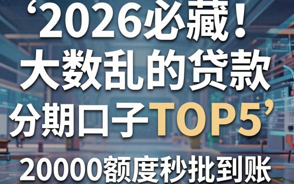 2026必藏!大数据乱的贷款分期口子TOP5,20000额度秒批到账