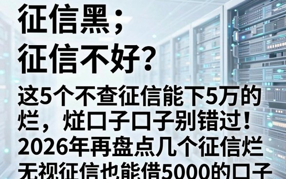 征信黑、征信不好、征信烂?这5个不查征信能下5万的口子别错过,2026年再盘点几个征信烂无视征信也能借5000的口子