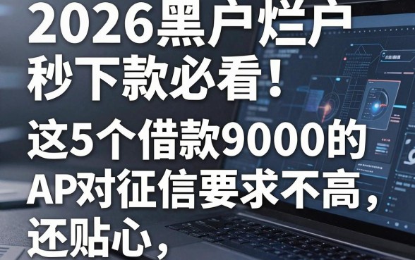 2026黑户烂户秒下款必看!这5个借款9000的APP对征信要求不高还贴心