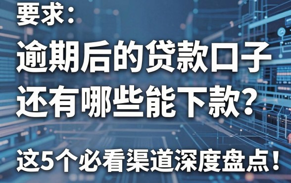 逾期后的贷款口子还有哪些能下款?这5个必看渠道深度盘点!