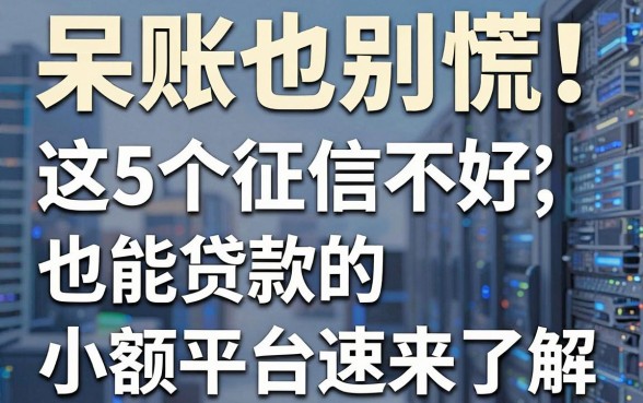 呆账也别慌!这5个征信不好也能贷款的小额平台速来了解