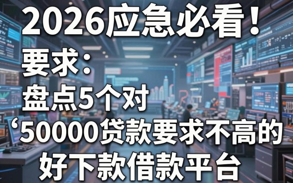 2026应急必看！盘点5个对50000贷款要求不高的好下款借款平台