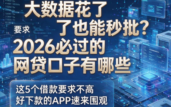 大数据花了也能秒批?2026必过的网贷口子有哪些,这5个借款要求不高、好下款的APP速来围观!