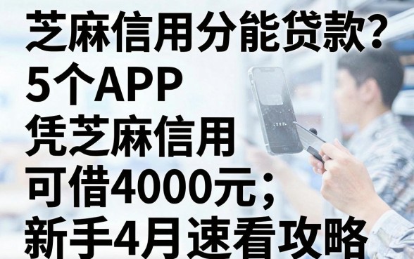 芝麻信用分能贷款?这5个APP凭芝麻信用可借4000元,新手4月速看攻略!