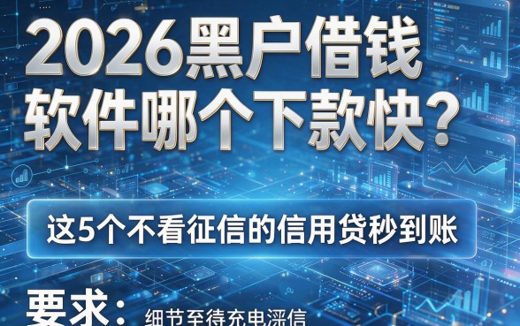 2026黑户借钱软件哪个下款快?这5个不看征信的信用贷秒到账!