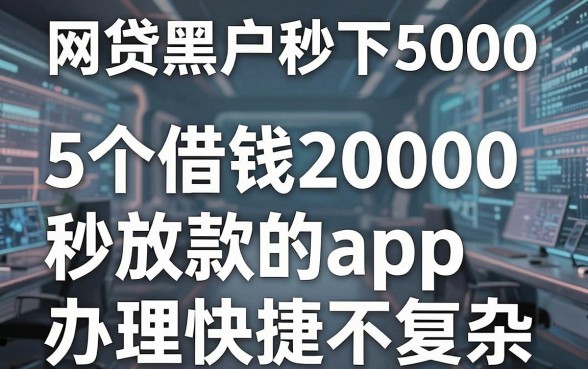 网贷黑户秒下5000，这5个借钱20000秒放款的app办理快捷不复杂