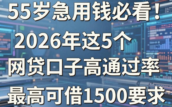 55岁急用钱必看！2026年这5个网贷口子高通过率，最高可借1500