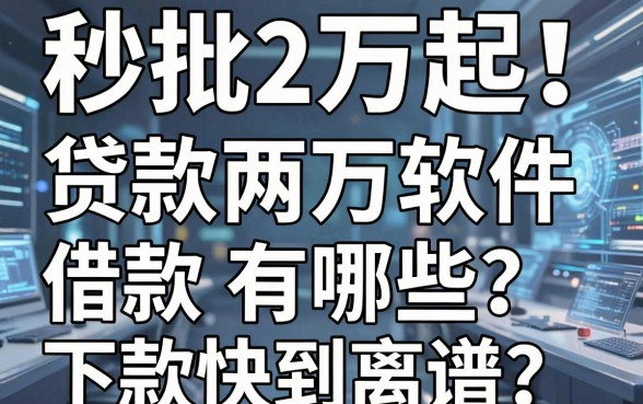 秒批2万起!贷款两万软件有哪些?这几家借款不查征信下款快到离谱