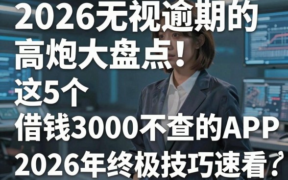 2026无视逾期的高炮大盘点!这5个借钱3000不查的APP,2026年终极技巧速看