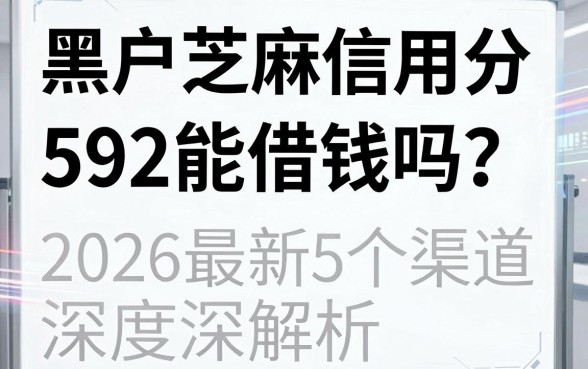 黑户芝麻信用分592能借钱吗?2026最新5个渠道深度解析!
