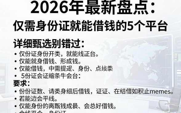 2026年最新盘点：仅需身份证就能借钱的5个平台，详细甄选别错过！