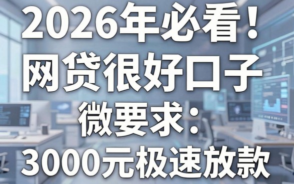 2026年必看!盘点5个网贷很好口子,3000元微信极速放款