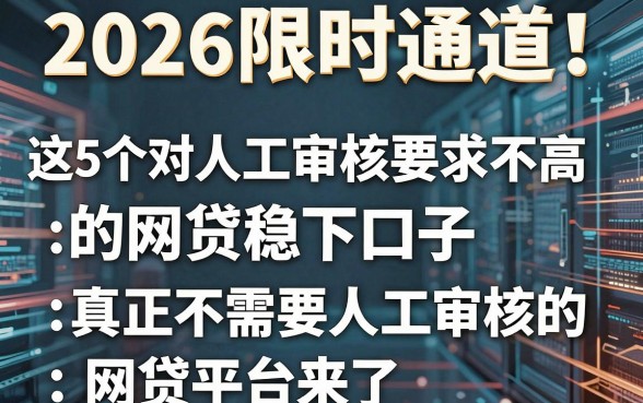 2026限时通道!这5个对人工审核要求不高的网贷稳下口子,真正不需要人工审核的网贷平台来了