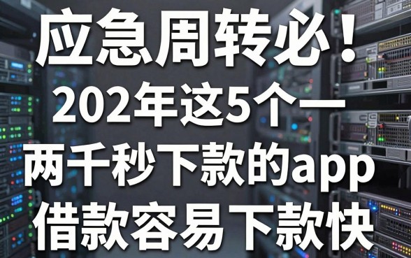 应急周转必!202年这5个一两千秒下款的app,借款容易下款快