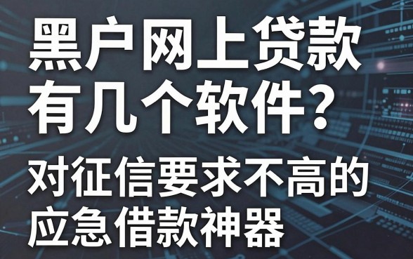 黑户网上贷款有几个软件?盘点这几款对征信要求不高的应急借款神器