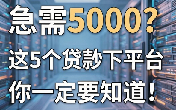 急需5000?这5个贷款秒下平台你一定要知道!深度评析来了!