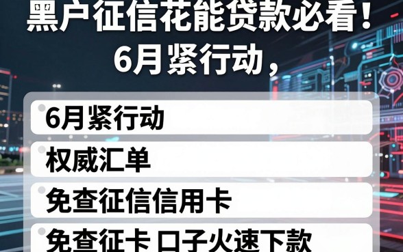 黑户征信花能贷款必看！6月紧急行动，权威汇总五类免查征信信用卡口子火速下款