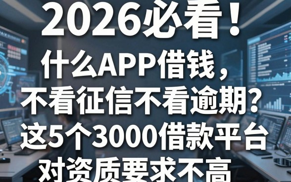 2026必看!什么APP借钱不看征信不看逾期?这5个3000借款平台对资质要求不高